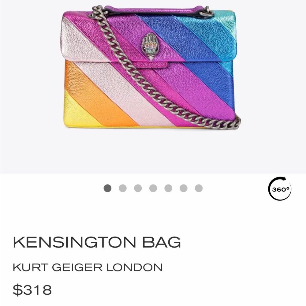 Kurt Geiger Rainbow Kensington Bag with matching Ring